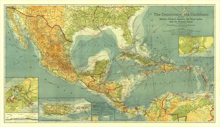 Mapy National Geographic. 539 map. Wysoka jakość - Central America and the West Indies 1922.jpg