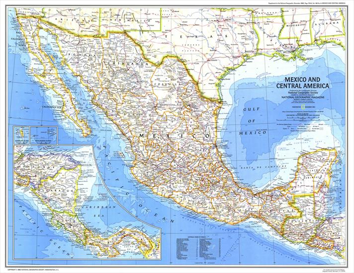 Mapy - National Geographic - Ameryka Srodkowa  Meksyk 1980.jpg