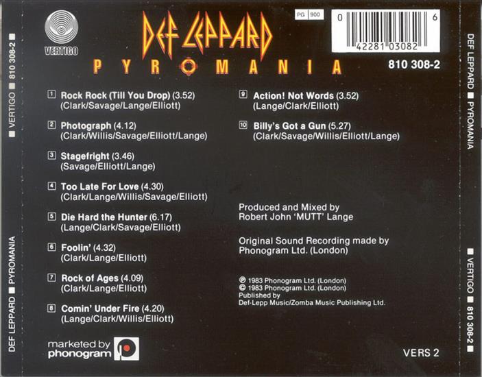 Def Leppard - 1983 - Pyromania - Def Leppard - Pyromania Back.jpg