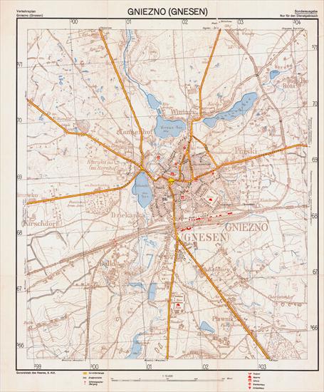 stare plany miast - Verkehrsplan_Gniezno_Gnesen_1939.jpg