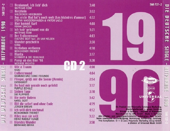 2001 - VA - Die Deutsche Single Hitparade 1990 - Back.jpg