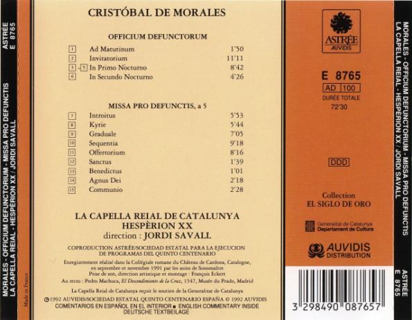 1992 - Officium D... - cristłbal de morales - 1992 - officium defunctorum  missa pro defunctis - back.jpeg